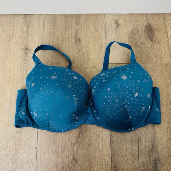 Torrid Glam Blue Star Design T Shirt Bra Women’s Size 46D - Picture 1 of 6